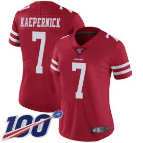 Wholesale Cheap Nike 49ers #7 Colin Kaepernick Red Team Color Women\'s Stitched NFL 100th Season Vapor Limited Jersey