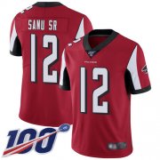 Wholesale Cheap Nike Falcons #12 Mohamed Sanu Sr Red Team Color Men's Stitched NFL 100th Season Vapor Limited Jersey