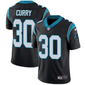 Wholesale Cheap Nike Panthers #30 Stephen Curry Black Team Color Men\'s Stitched NFL Vapor Untouchable Limited Jersey