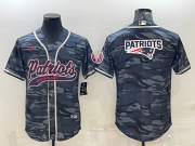 Wholesale Cheap Men's New England Patriots Grey Camo Team Big Logo With Patch Cool Base Stitched Baseball Jersey
