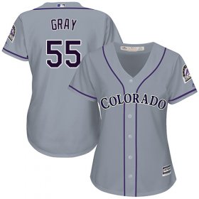 Wholesale Cheap Rockies #55 Jon Gray Grey Road Women\'s Stitched MLB Jersey