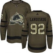 Wholesale Cheap Adidas Avalanche #92 Gabriel Landeskog Green Salute to Service Stitched Youth NHL Jersey
