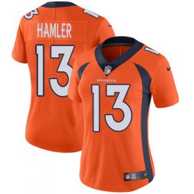 Wholesale Cheap Nike Broncos #13 KJ Hamler Orange Team Color Women\'s Stitched NFL Vapor Untouchable Limited Jersey