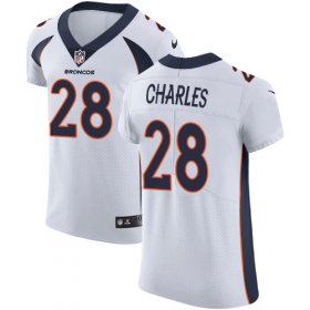 Wholesale Cheap Nike Broncos #28 Jamaal Charles White Men\'s Stitched NFL Vapor Untouchable Elite Jersey