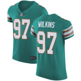 Wholesale Cheap Nike Dolphins #97 Christian Wilkins Aqua Green Alternate Men\'s Stitched NFL Vapor Untouchable Elite Jersey
