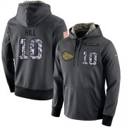 Wholesale Cheap NFL Men's Nike Kansas City Chiefs #10 Tyreek Hill Stitched Black Anthracite Salute to Service Player Performance Hoodie