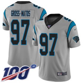 Wholesale Cheap Nike Panthers #97 Yetur Gross-Matos Silver Men\'s Stitched NFL Limited Inverted Legend 100th Season Jersey