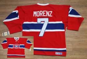 Wholesale Cheap Canadiens #7 Howie Morenz Stitched Red CH CCM Throwback NHL Jersey