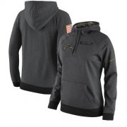 Wholesale Cheap Women's Los Angeles Chargers Nike Anthracite Salute to Service Player Performance Hoodie