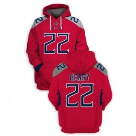Wholesale Cheap Men\'s Red Tennessee Titans #22 Derrick Henry 2021 Pullover Hoodie
