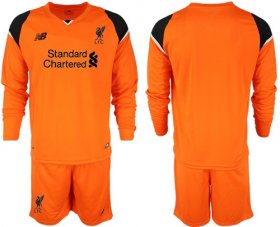 Wholesale Cheap Liverpool Blank Orange Goalkeeper Long Sleeves Soccer Club Jersey