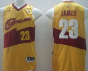 Wholesale Cheap Cleveland Cavaliers #23 LeBron James Revolution 30 Swingman 2014 Yellow Jersey