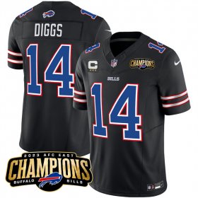 Cheap Men\'s Buffalo Bills #14 Stefon Diggs Black 2023 F.U.S.E. AFC East Champions With 4-star C Ptach Football Stitched Jersey
