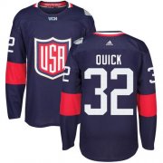 Wholesale Cheap Team USA #32 Jonathan Quick Navy Blue 2016 World Cup Stitched NHL Jersey