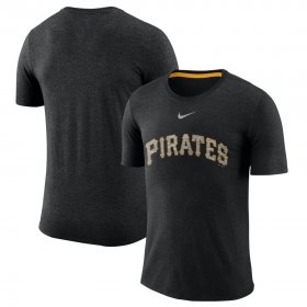 Wholesale Cheap Pittsburgh Pirates Nike Wordmark Tri-Blend T-Shirt Black