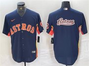 Cheap Men's Houston Astros Navy Team Big Logo With Patch Cool Base Stitched Baseball Jerseys