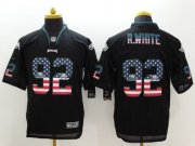 Wholesale Cheap Nike Eagles #92 Reggie White Black Men's Stitched NFL Elite USA Flag Fashion Jersey