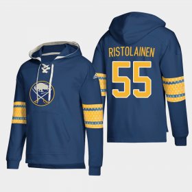 Wholesale Cheap Buffalo Sabres #55 Rasmus Ristolainen Navy adidas Lace-Up Pullover Hoodie