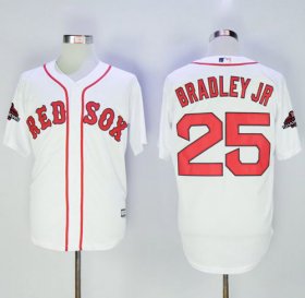 Wholesale Cheap Red Sox #25 Jackie Bradley Jr White New Cool Base 2018 World Series Champions Stitched MLB Jersey