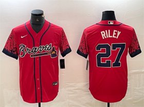 Cheap Men\'s Atlanta Braves #27 Austin Riley Red City Connect Cool Base Stitched Baseball Jersey