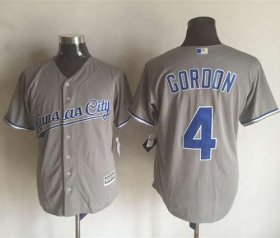 Wholesale Cheap Royals #4 Alex Gordon New Grey Cool Base Stitched MLB Jersey