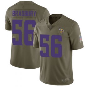 Wholesale Cheap Nike Vikings #56 Garrett Bradbury Olive Men\'s Stitched NFL Limited 2017 Salute To Service Jersey