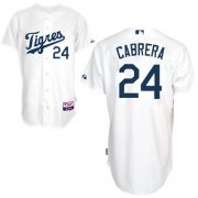 Wholesale Cheap Tigers #24 Miguel Cabrera White Home"Los Tigres" Stitched MLB Jersey