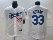 Wholesale Cheap Men's Los Angeles Dodgers #33 James Outman White Flex Base Stitched Jersey