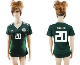 Wholesale Cheap Women\'s Mexico #20 Aquino Home Soccer Country Jersey