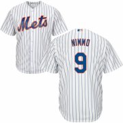 Wholesale Cheap Mets #9 Brandon Nimmo White(Blue Strip) Home Cool Base Stitched MLB Jersey