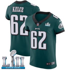 Wholesale Cheap Nike Eagles #62 Jason Kelce Midnight Green Team Color Super Bowl LII Men\'s Stitched NFL Vapor Untouchable Elite Jersey