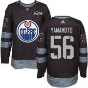 Wholesale Cheap Adidas Oilers #56 Kailer Yamamoto Black 1917-2017 100th Anniversary Stitched NHL Jersey