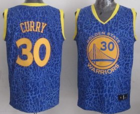 Wholesale Cheap Golden State Warriors #30 Stephen Curry Blue Leopard Print Fashion Jersey