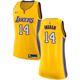 Wholesale Cheap Nike Los Angeles Lakers #14 Brandon Ingram Gold Women\'s NBA Swingman Icon Edition Jersey