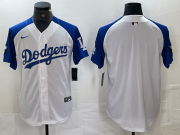 Cheap Men's Los Angeles Dodgers Blank White Blue Fashion Stitched Cool Base Limited Jerseys