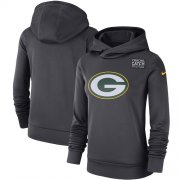 Wholesale Cheap NFL Women's Green Bay Packers Nike Anthracite Crucial Catch Performance Pullover Hoodie