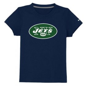 Wholesale Cheap New York Jets Authentic Logo Youth T-Shirt Dark Blue