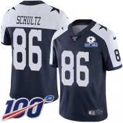 Wholesale Cheap Nike Cowboys #86 Dalton Schultz Navy Blue Thanksgiving Men's Stitched With Established In 1960 Patch NFL 100th Season Vapor Untouchable Limited Throwback Jersey