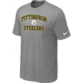 Wholesale Cheap Nike NFL Pittsburgh Steelers Heart & Soul NFL T-Shirt Light Grey