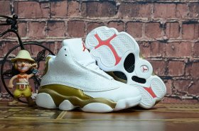 Wholesale Cheap Kids\' Air Jordan 13 Defining Moments Shoes White/Gold-red