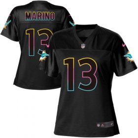 Wholesale Cheap Nike Dolphins #13 Dan Marino Black Women\'s NFL Fashion Game Jersey