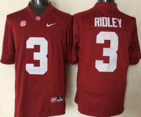 Wholesale Cheap Men\'s Alabama Crimson Tide #3 Calvin Ridley Red College Football Nike Jersey