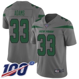 Wholesale Cheap Nike Jets #33 Jamal Adams Gray Men\'s Stitched NFL Limited Inverted Legend 100th Season Jersey