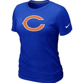 Wholesale Cheap Women\'s Nike Chicago Bears Logo NFL T-Shirt Blue