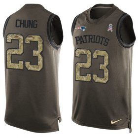 Wholesale Cheap Nike Patriots #23 Patrick Chung Green Men\'s Stitched NFL Limited Salute To Service Tank Top Jersey