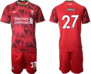 Wholesale Cheap Men 2021-2022 Club Liverpool home red 27 Nike Soccer Jersey