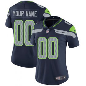 Wholesale Cheap Nike Seattle Seahawks Customized Steel Blue Team Color Stitched Vapor Untouchable Limited Women\'s NFL Jersey
