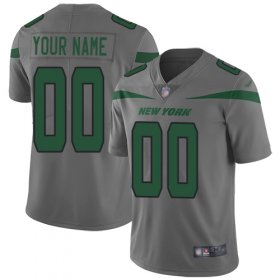Wholesale Cheap Nike New York Jets Customized Gray Men\'s Stitched NFL Limited Inverted Legend Jersey