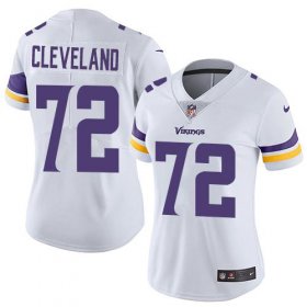 Wholesale Cheap Nike Vikings #72 Ezra Cleveland White Women\'s Stitched NFL Vapor Untouchable Limited Jersey
