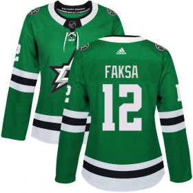 Cheap Adidas Stars #12 Radek Faksa Green Home Authentic Women\'s Stitched NHL Jersey